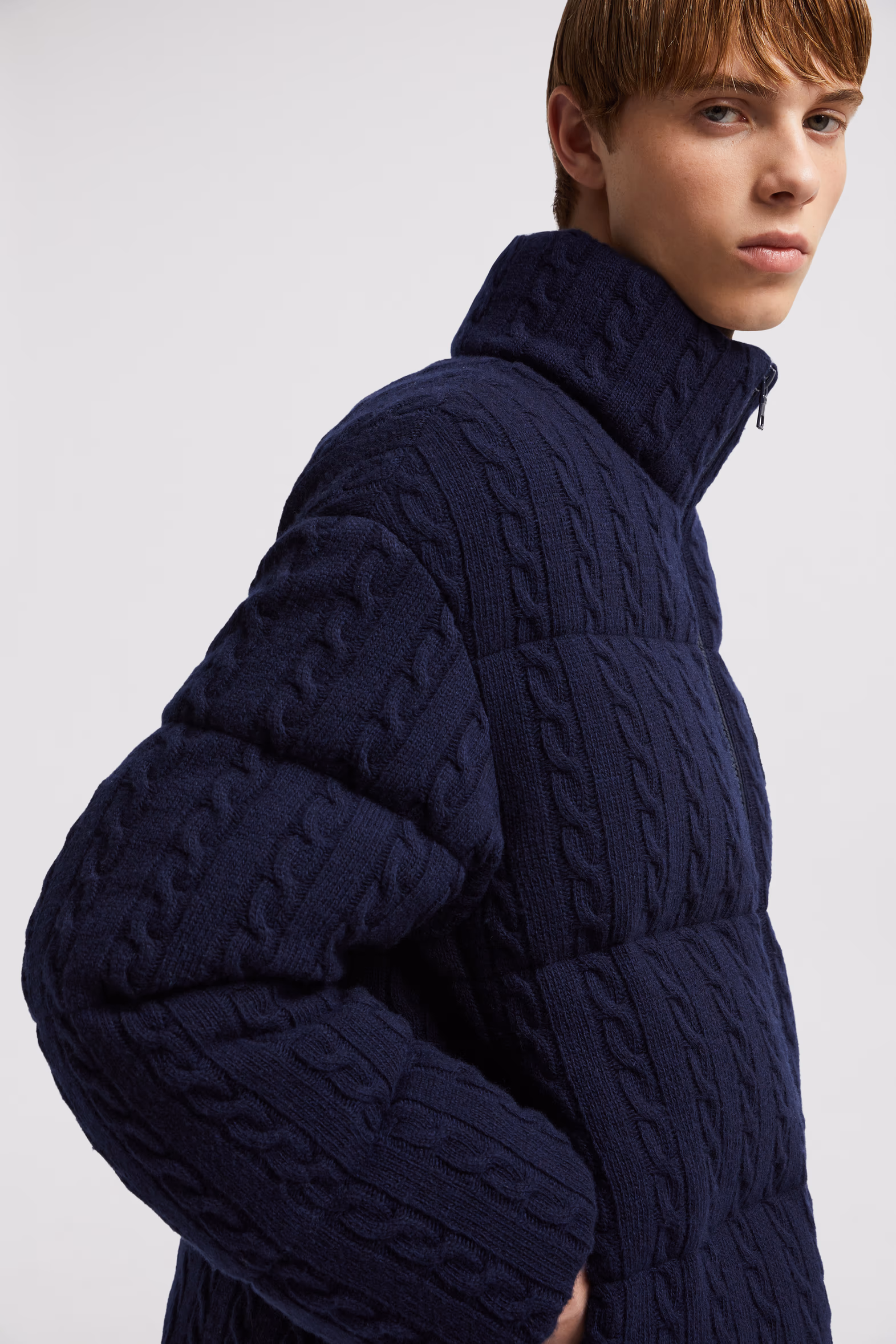 Moncler x Palm Angels Austru Wool Short Down Jacket Gender Neutral Night Blue Moncler 7